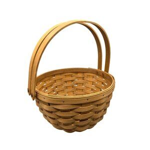 Longaberger Wood Potluck Basket 2 Handle 2009 Rustic Versatile Storage 10x5.75"